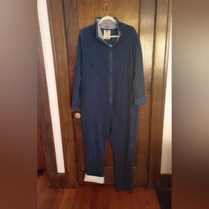 Fat Face Airlie One-piece Onesie Navy Blue 100% Cotton Corduroy Trim